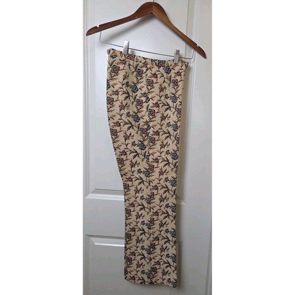 Vintage 1970s Floral Tapestry High-Rise Cropped Pants Kelita Size 7 XS or XXS - Picture 4 of 15
